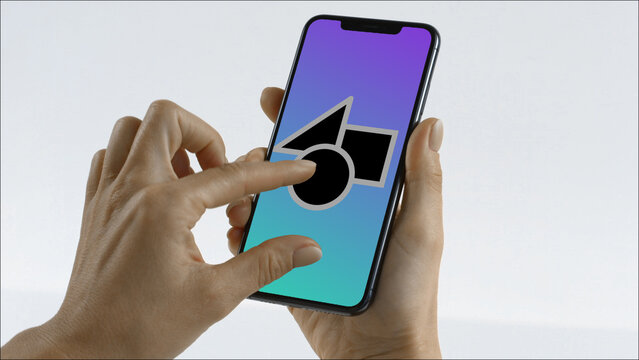 Mobile 10 Zoom Out &ndash; Modern Smartphone Screen Animation, Touch Swipe Scroll Tap Gestures, Vertical Mobile App Presentation and Digital Interface Display