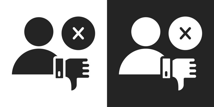 Dislike Icon In Black And White Glyph Style