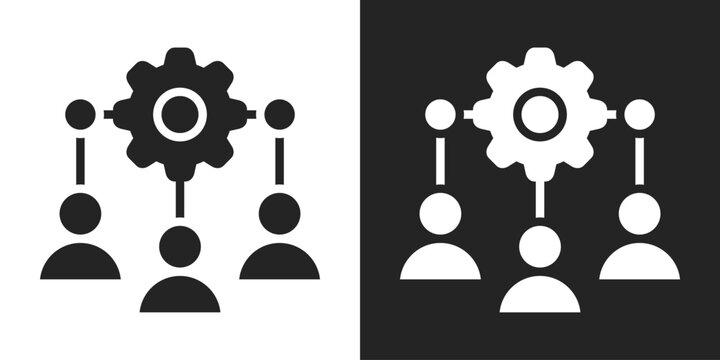 Stakeholder Icon In Black And White Glyph Style