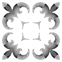 Fototapeta premium op art creative geometric pattern, ornament, modern halftone lines black and white background, original vector decoration