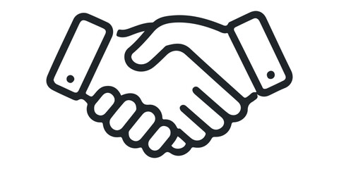Fototapeta premium A professional business handshake vector illustration featuring two hands shaking to symbolize a successful partnership, teamwork agreement, and a deal between people in a contract concept