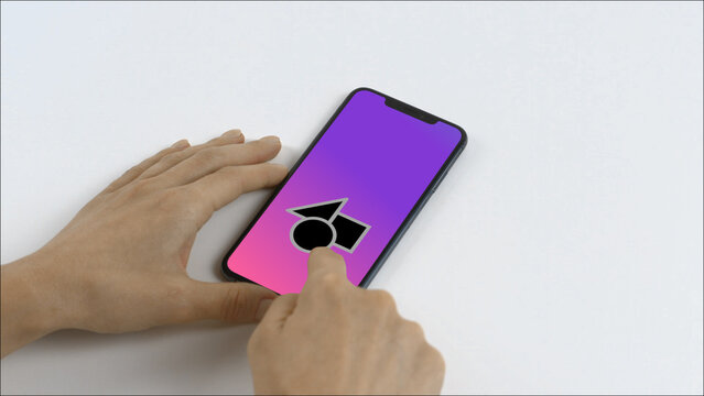 Mobile 17 Scroll Down Single &ndash; Modern Smartphone Screen Animation, Touch Swipe Scroll Tap Gestures, Vertical Mobile App Presentation and Digital Interface Display