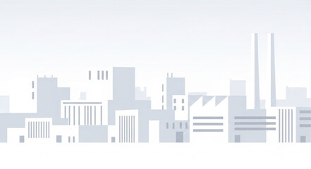 Obraz premium Modern city skyline with abstract buildings in minimalist style.