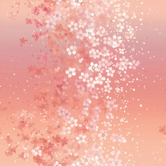 Cherry blossom sakura floral frame background with soft pink spring flowers and copy space