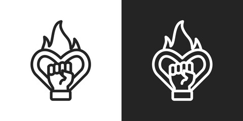 Obraz premium Empowerment Icon In Black And White Line Style