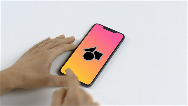 Mobile 20 Scroll Up Double &ndash; Modern Smartphone Screen Animation, Touch Swipe Scroll Tap Gestures, Vertical Mobile App Presentation and Digital Interface Display