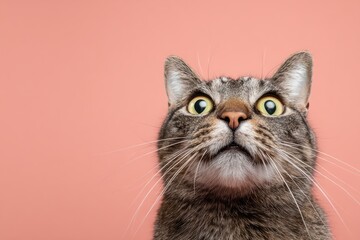 Funny cat with wide eyed goofy expression