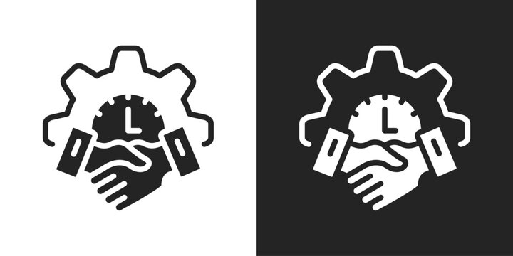 Part Time Job Icon In Black And White Glyph Style