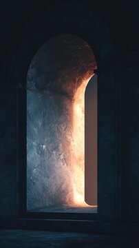 Dim Archway Opening to Warm Light