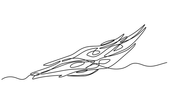 Smooth muscle fiber contracting animation continuous one line drawing, Vector illustration of fiber and muscular sign. Collection of fiber and body stock vector illustration, cardiac muscle glyph icon