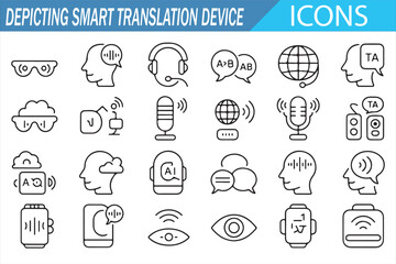Language Translation Icons &ndash; Smart Voice Translator Vector Set