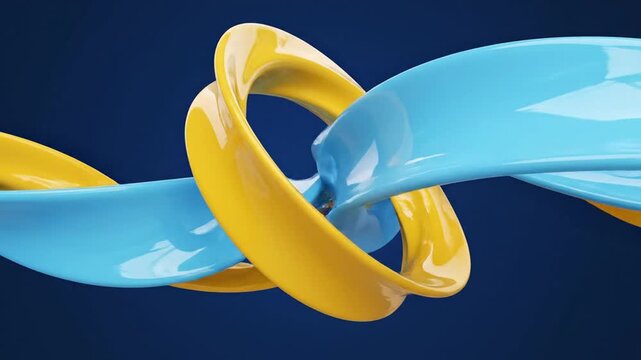 Yellow and Blue Swirling Plastic Rings.