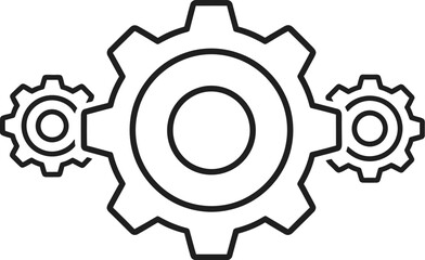 Obraz premium Gears illustration shows three interconnected mechanical components symbolizing synchronization, teamwork,.