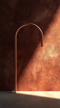 Arched Copper Pipe Warm Minimalist Wall