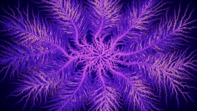 Vibrant green snowflake with intricate patterns on dark background