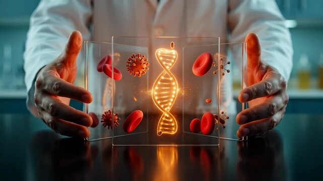 Scientists Demonstrate Dna and Virus Concept Using 3d Glass Art in Laboratory Setting