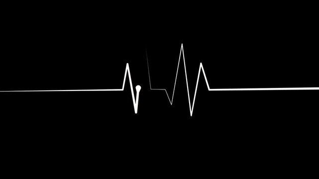 Heartbeat ekg line wave signal animation