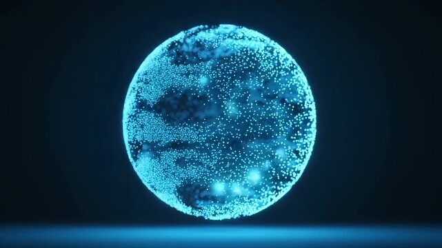 Abstract glowing plasma sphere with swirling energy patterns set against a dark background for science and technology projects.