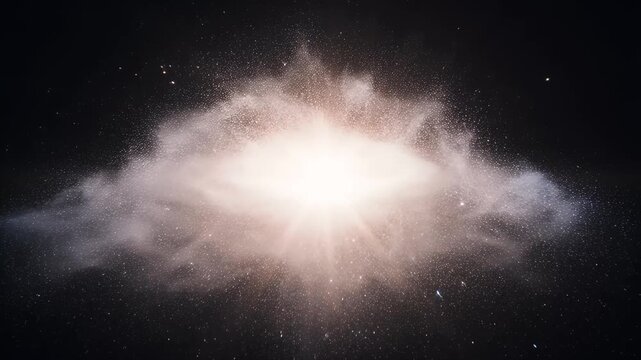 Captivating view of an exploding star cluster in outer space with light rays