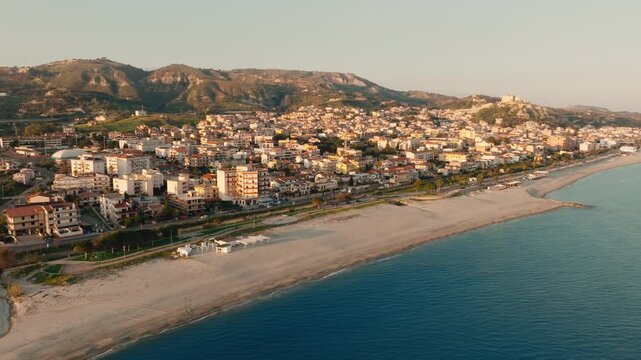 City of Roccella Ionica tourist destination in Calabria and Mediterranean Sea