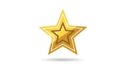 Obraz premium Shiny golden star icon with white outline on white background