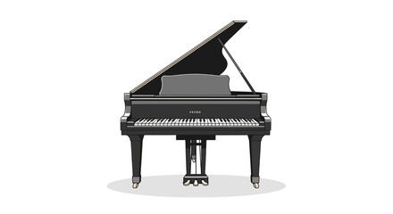 Realistic vector illustration of a grand piano on white background © Rohim