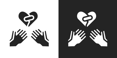 Obraz premium Forgiveness Icon In Black And White Glyph Style
