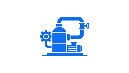 Fototapeta premium A 3d vector illustration of a blue excavator isolated on a white background designed as a technology service icon for web and business print equipment