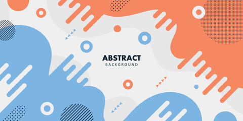 Abstract background. Banner template. colorful blue and orange fluid wave. design for greeting card, poster, banner, social media post. Vector illustration © Ammarit