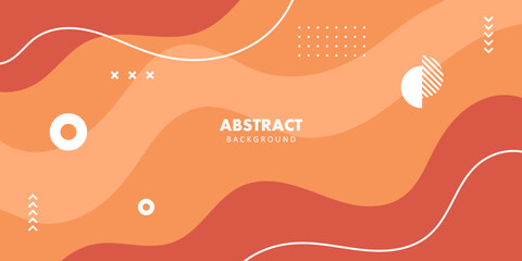 Abstract background. Banner template. colorful orange and brown fluid wave. design for greeting card, poster, banner, social media post. Vector illustration © Ammarit