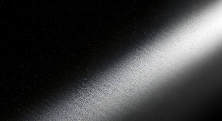 abstract cosmic dust particles illuminated by a bright diagonal light beam in dark outer space perfect for science or futuristic backgrounds