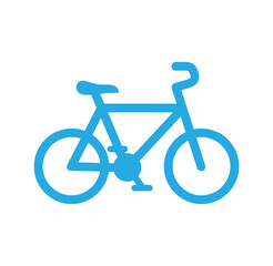 Obraz premium blue bicycle icon with two wheels and handlebars