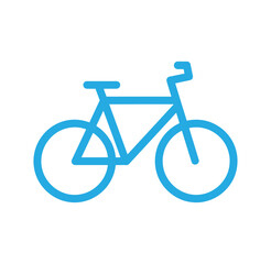 Fototapeta premium Blue bicycle icon on white background