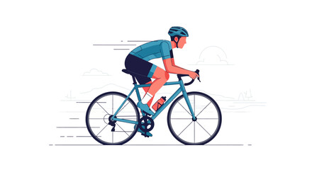 Cyclist in motion on road bike with helmet and gear