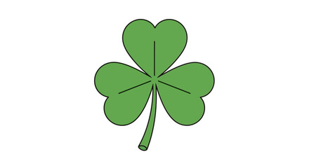 Simple green three-leaf clover icon on white background