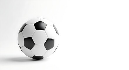 Obraz premium Classic black and white soccer ball with a distinctive pattern on white background