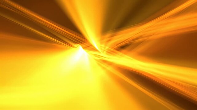 Dynamic abstract golden yellow light rays burst background