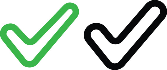 Green and black checkmark symbols on white background © Beauty