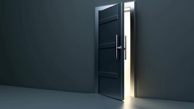 Light enters through an open door illuminating the dark room, symbolizing a shift and a chance for new beginnings