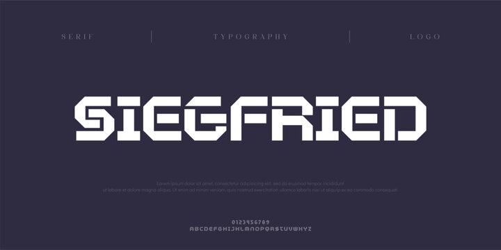 Siegfried, Creative digital abstract modern urban alphabet fonts. Typography sport, simple, technology, fashion, digital, future creative logo font. vector illustration
