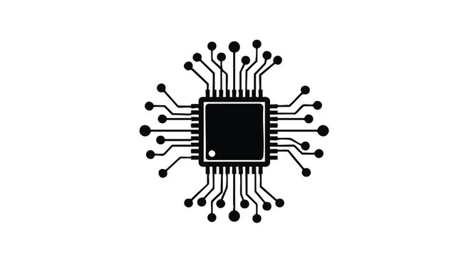 Vector microchip icon