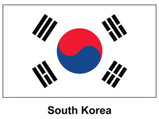 South Korea National Flag with Symbolic Elements and Vibrant Colors