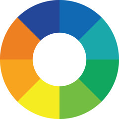 Obraz premium Color palette guide. Rainbow color wheel. Color wheel vector. Illustration of printing color wheel with twelve colors in gradations. Gradation of colors Theory in the circle.