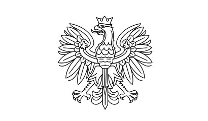 Minimal Line Art Polish Eagle Heraldic Crest Vector