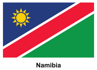 Fototapeta premium Vibrant National Flag of Namibia with Iconic Colors and Symbolism