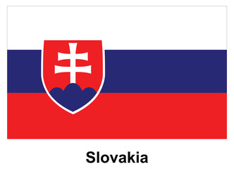 Fototapeta premium Vibrant Flag of Slovakia with Coat of Arms on a Clean Background