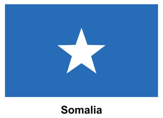 Obraz premium National Flag of Somalia with Blue Background and White Star Symbol
