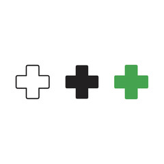 Obraz premium Three crosses in different colors on a white background Vector