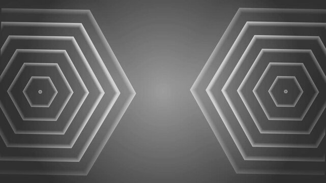 Glowing hexagon mirror background shape line animation