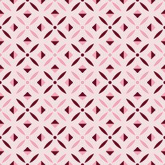 Vector seamless abstract pattern with pink geometric decorative elements
